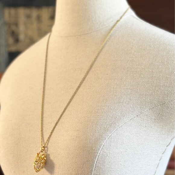 Joan Rivers Secret Of The Scroll Faberge Egg Locket Necklace Adjustable 26"-29" - Picture 2 of 5